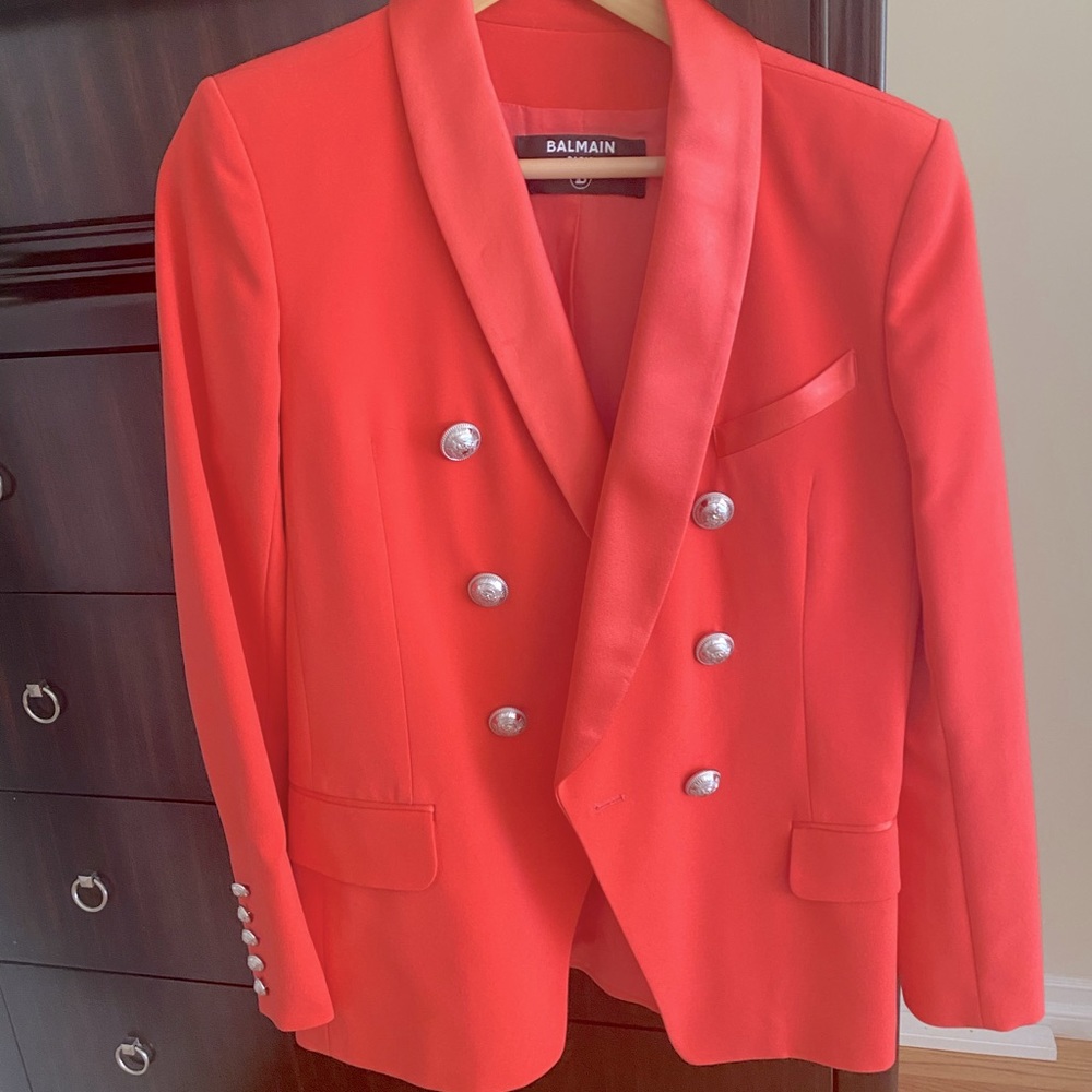 Balmain blazer jacket hot orange size 40